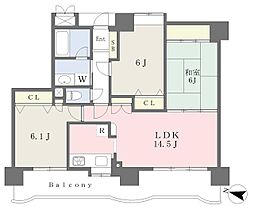 ネオステージ清水町 14階3LDKの間取り
