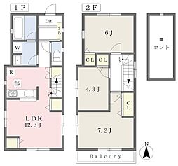 本宮7丁目貸家 1階2SLDKの間取り