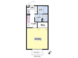 リバーサイド下小路 1Kの間取図画像