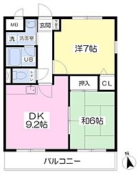 プラスタラーイシカワ 2DKの間取図画像