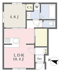 ヴェルデ青山A棟 1LDKの間取図画像