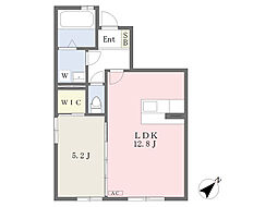 ヴェルデA 1LDKの間取図画像