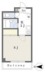 KANNO高松マンション 1Kの間取図画像