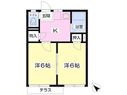 コーポヤマト 2Kの間取図画像