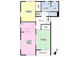 アリビオA 2LDKの間取図画像