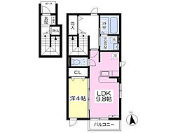 アムール 1LDKの間取図画像