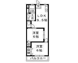ハイツWest 2LDKの間取図画像