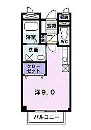 エイト・ワンA ワンルームの間取図画像