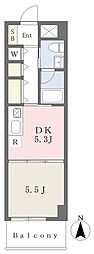 リエス曽根田 1DKの間取図画像