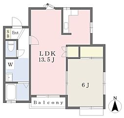 ファミュールK 1LDKの間取図画像