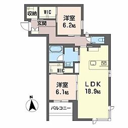 GranMaison新屋敷 2LDKの間取図画像