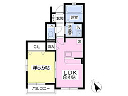 ニッカン1010 1LDKの間取図画像