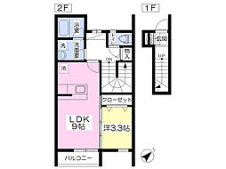 クレーブ2 1LDKの間取図画像