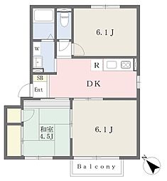 フローラルA 3DKの間取図画像