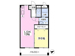 インターコーポK 1LDKの間取図画像