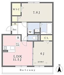 Dフローラル 2LDKの間取図画像