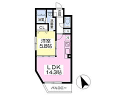 メゾンセレーナ 1LDKの間取図画像
