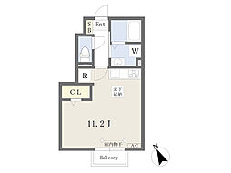 サンハウス ワンルームの間取図画像