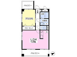 インターコーポK 1LDKの間取図画像