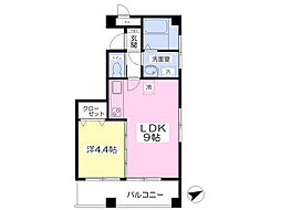 インターコーポK 1LDKの間取図画像