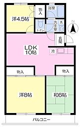 レジデンスマルハチ 3LDKの間取図画像