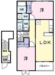 サーマル2 2LDKの間取図画像