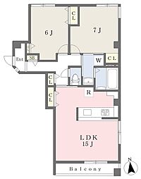 LeCocon 2LDKの間取図画像