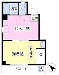 メゾンタナカ 1DKの間取図画像