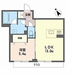 BEREO枝松 1LDKの間取図画像