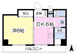 河野マンション 1DKの間取図画像