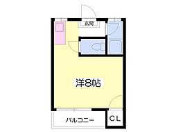 コーポ林 ワンルームの間取図画像
