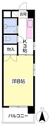 Eフラット 1Kの間取図画像
