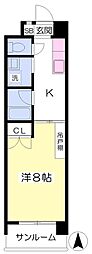 セレニテ山越 1Kの間取図画像