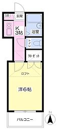 クロッカスTKT 1Kの間取図画像