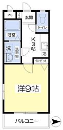 グランメール久万ノ台 1Kの間取図画像