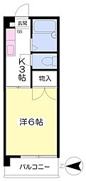 メゾン高砂 1Kの間取図画像