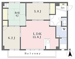 サンセール山越 3LDKの間取図画像