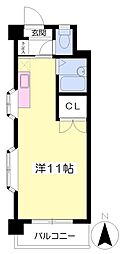 ピアフル ワンルームの間取図画像