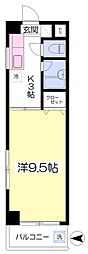 レクセル本町 1Kの間取図画像