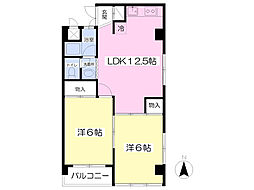 第8成田マンション 2LDKの間取図画像