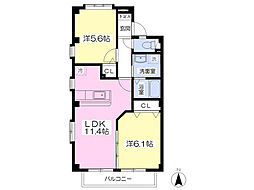 フォブールNY 2LDKの間取図画像