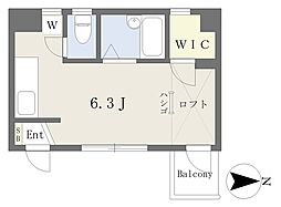 ライトフラッツビル ワンルームの間取図画像