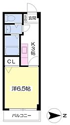 本町シングルス 4階1Kの間取り