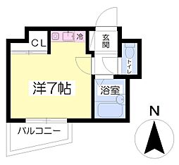 αＮＥＸＴ南江戸 2階ワンルームの間取り