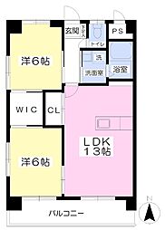 サンシャイン緑町 11階2LDKの間取り
