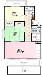 ユーミーひさえだＤ 1階2LDKの間取り