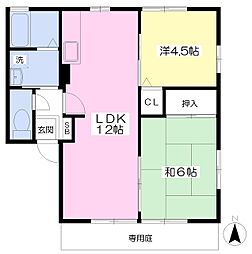 レトアアンシャンテA 2LDKの間取図画像