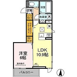 スペランツァドゥーエ 1LDKの間取図画像