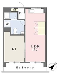 オックスフォード・サーカス松山IC1 1LDKの間取図画像