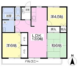 エクセレンス土居田 3LDKの間取図画像